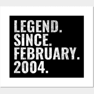 Legend since February 2004 Birthday Shirt Happy Birthday Shirts Posters and Art